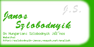 janos szlobodnyik business card